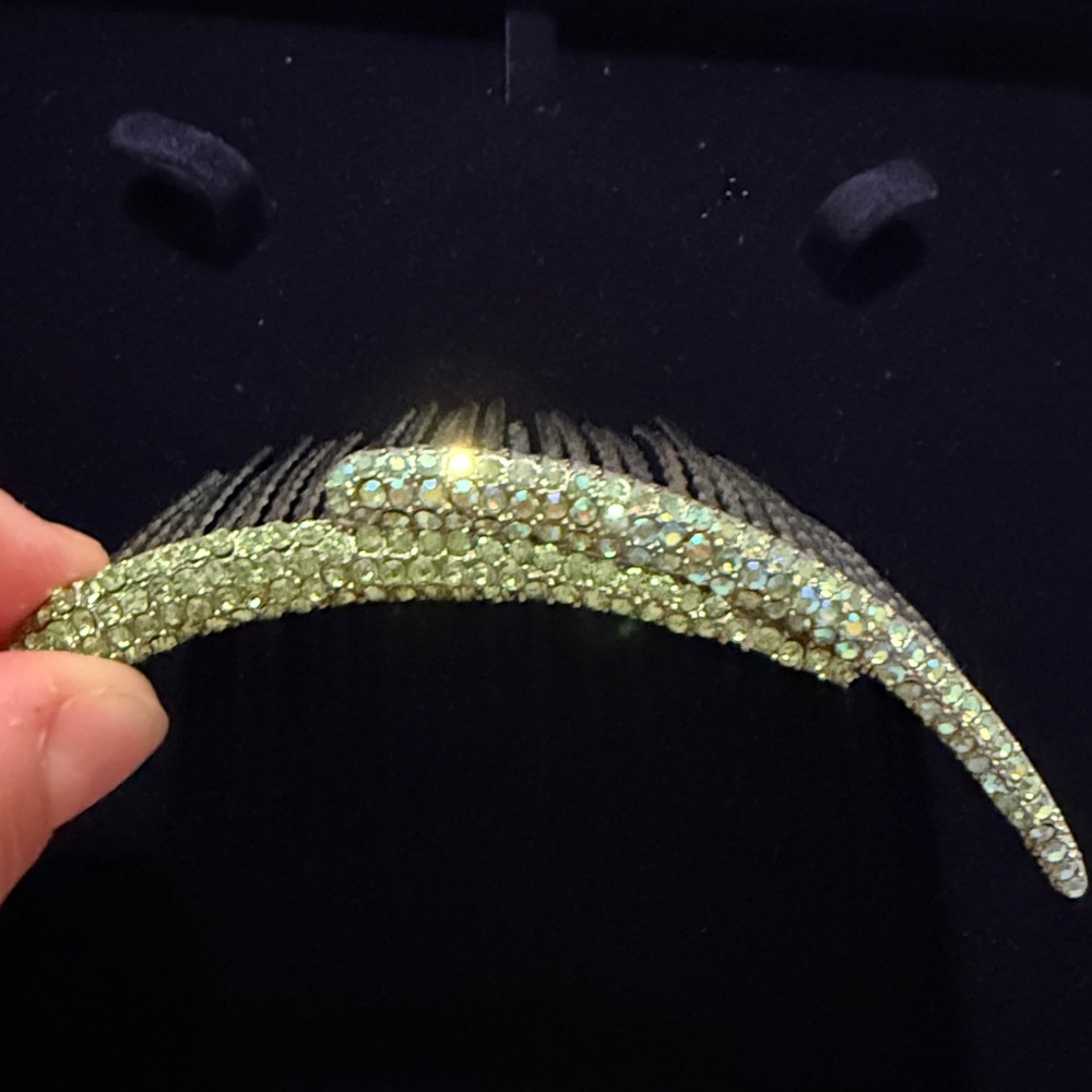 Green Rhinestone Hair Comb